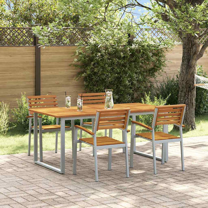 Garten Essgruppe 5 pcs Grau Massivholz Akazie