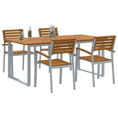 Garten Essgruppe 5 pcs Grau Massivholz Akazie