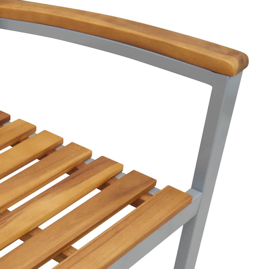 Garten Essgruppe 7 pcs Grau Massivholz Akazie