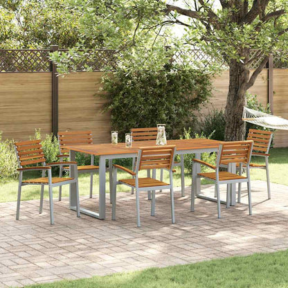 Garten Essgruppe 7 pcs Grau Massivholz Akazie