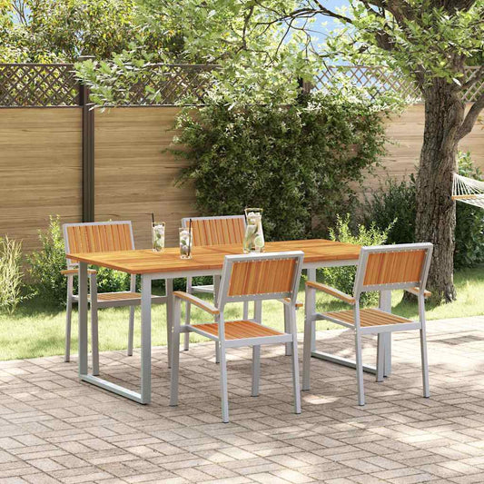 Garten Essgruppe 5 pcs Grau und Braun 180 x 90 x 75 cm