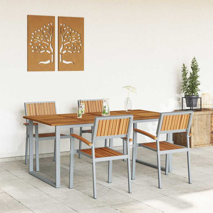 Garten Essgruppe 5 pcs Grau und Braun 180 x 90 x 75 cm