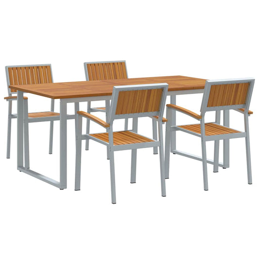 Garten Essgruppe 5 pcs Grau und Braun 180 x 90 x 75 cm
