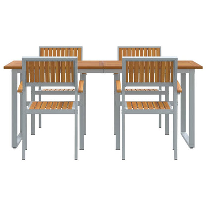 Garten Essgruppe 5 pcs Grau und Braun 180 x 90 x 75 cm