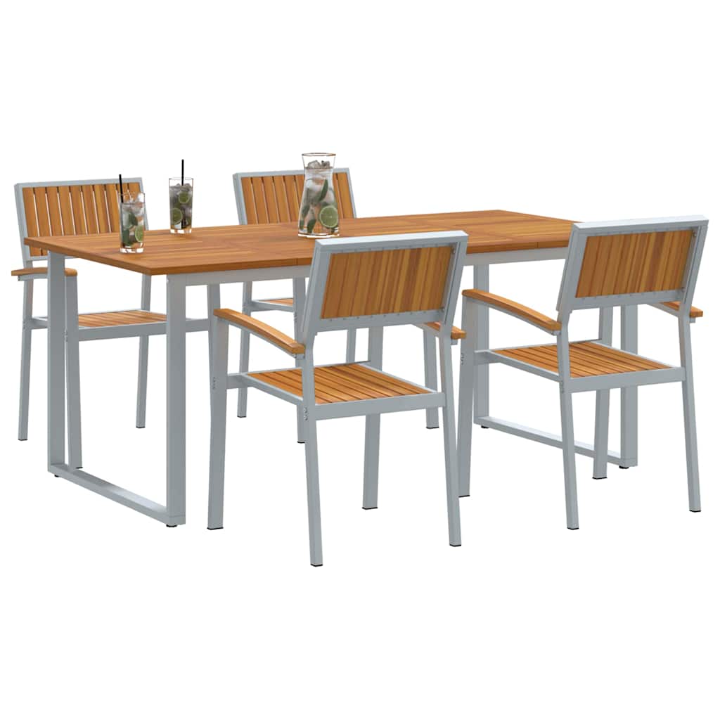 Garten Essgruppe 5 pcs Grau und Braun 180 x 90 x 75 cm