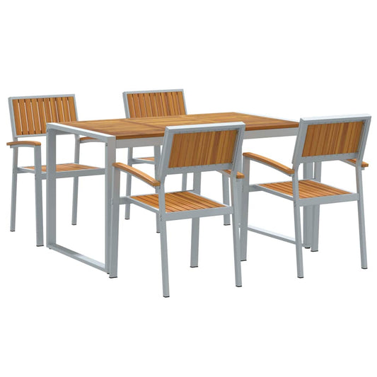 Garten Essgruppe 5 pcs Grau und Braun 140 x 80 x 75 cm