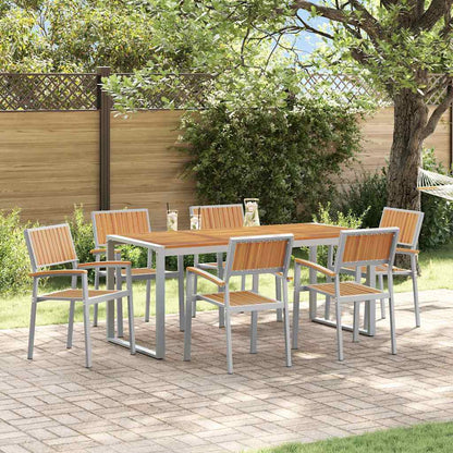 Garten Essgruppe 7 pcs Grau und Braun 180 x 90 x 75 cm