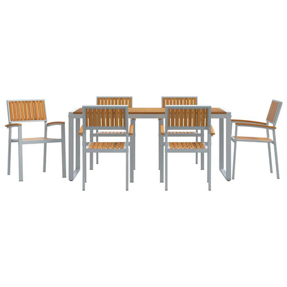 Garten Essgruppe 7 pcs Grau und Braun 180 x 90 x 75 cm