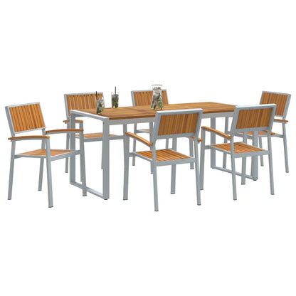 Garten Essgruppe 7 pcs Grau und Braun 180 x 90 x 75 cm