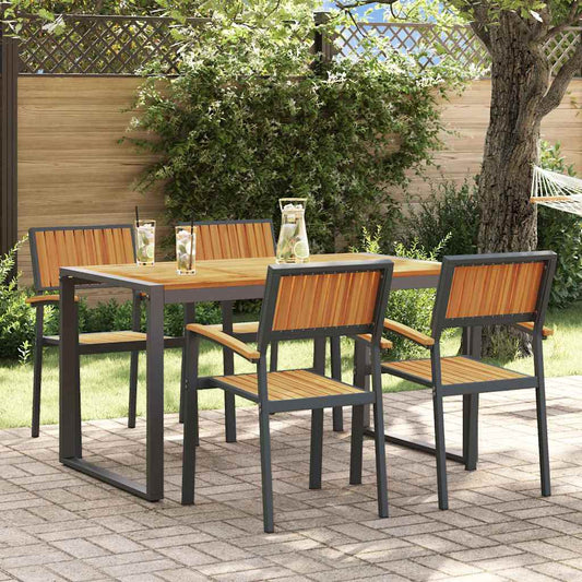 Garten Essgruppe 5 pcs Schwarz und Braun 140 x 80 x 75 cm