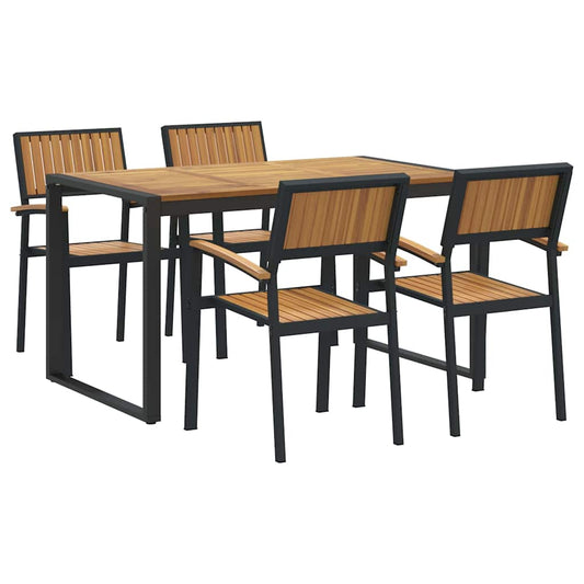 Garten Essgruppe 5 pcs Schwarz und Braun 140 x 80 x 75 cm