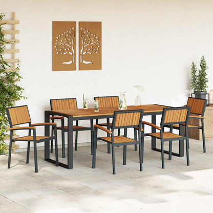 Garten Essgruppe 7 pcs Schwarz und Braun 200 x 90 x 75 cm
