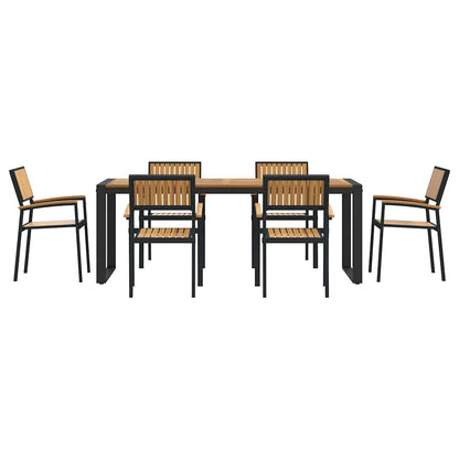 Garten Essgruppe 7 pcs Schwarz und Braun 200 x 90 x 75 cm