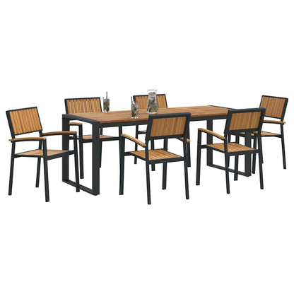 Garten Essgruppe 7 pcs Schwarz und Braun 200 x 90 x 75 cm
