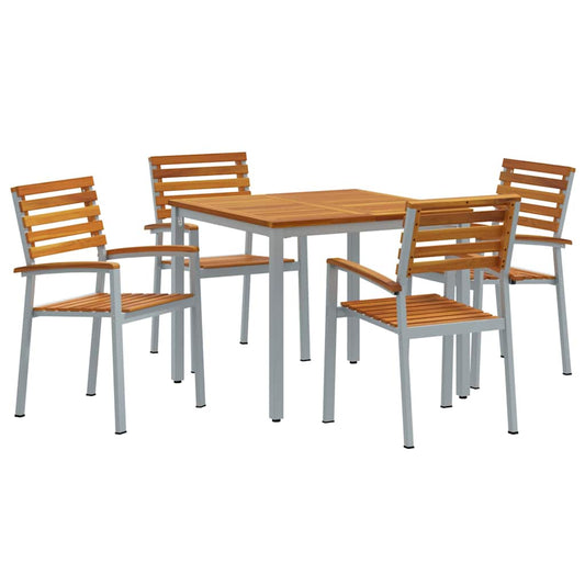 Garten Essgruppe 5 pcs Grau und Braun 90 x 90 x 75 cm