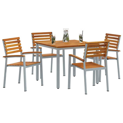 Garten Essgruppe 5 pcs Grau und Braun 90 x 90 x 75 cm