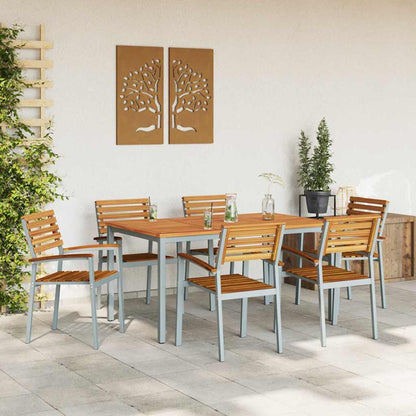 Garten Essgruppe 7 pcs Grau und Braun 150 x 90 x 75 cm
