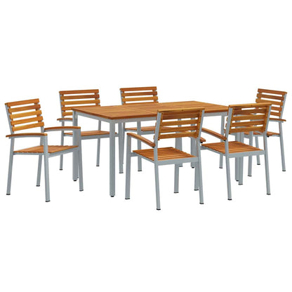 Garten Essgruppe 7 pcs Grau und Braun 150 x 90 x 75 cm