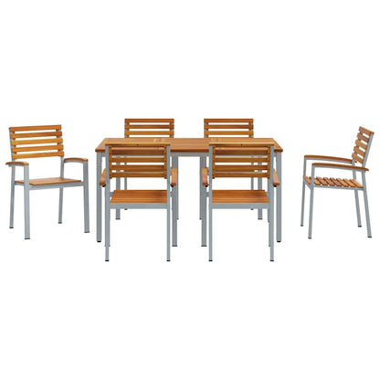 Garten Essgruppe 7 pcs Grau und Braun 150 x 90 x 75 cm