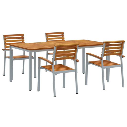 Garten Essgruppe 5 pcs Grau und Braun 180 x 90 x 75 cm