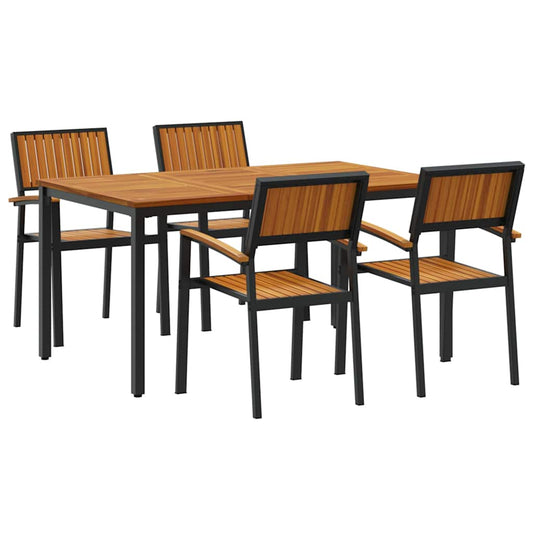 Garten Essgruppe 5 pcs Schwarz und Braun 150 x 90 x 75 cm