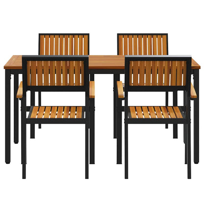 Garten Essgruppe 5 pcs Schwarz und Braun 150 x 90 x 75 cm