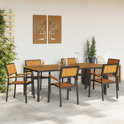 Garten Essgruppe 7 pcs Schwarz und Braun 200 x 90 x 75 cm