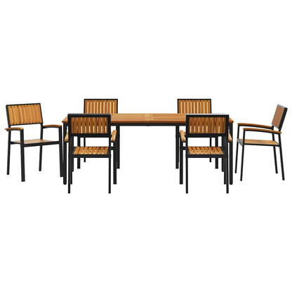 Garten Essgruppe 7 pcs Schwarz und Braun 200 x 90 x 75 cm