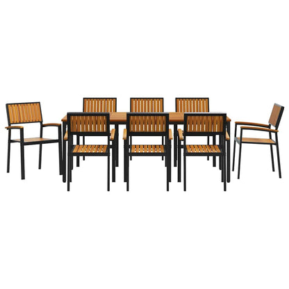 Garten Essgruppe 9 pcs Schwarz und Braun 200 x 90 x 75 cm