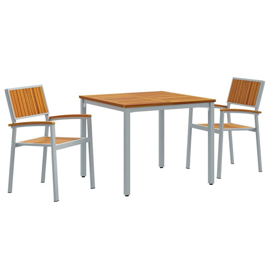Garten Essgruppe 3 pcs Grau und Braun 90 x 90 x 75 cm