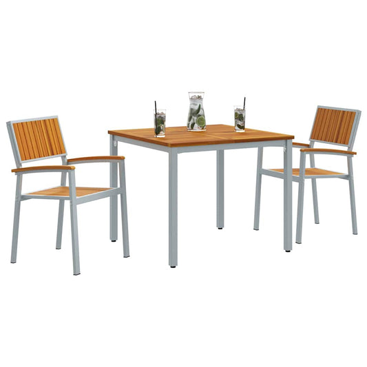 Garten Essgruppe 3 pcs Grau und Braun 90 x 90 x 75 cm