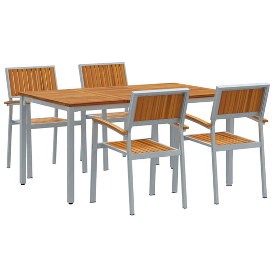 Garten Essgruppe 5 pcs Grau und Braun 150 x 90 x 75 cm