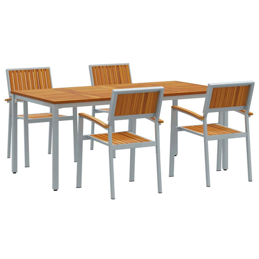 Garten Essgruppe 5 pcs Grau und Braun 180 x 90 x 75 cm