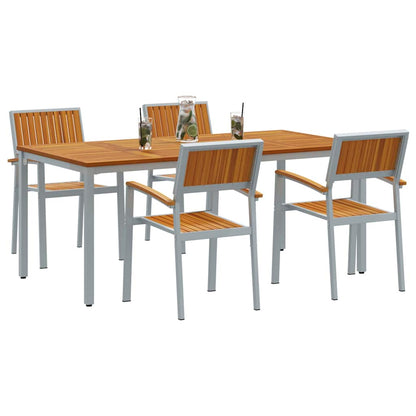 Garten Essgruppe 5 pcs Grau und Braun 180 x 90 x 75 cm