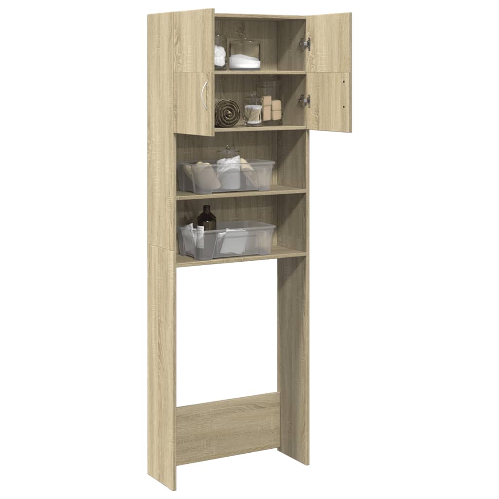 Waschmaschinenschrank Sonoma-Eiche 64x25,5x190 cm Holzwerkstoff