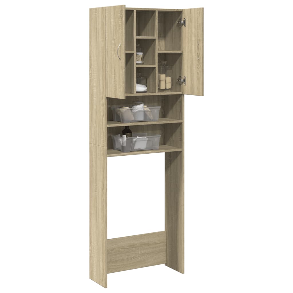 Waschmaschinenschrank Sonoma-Eiche 64x25,5x190 cm