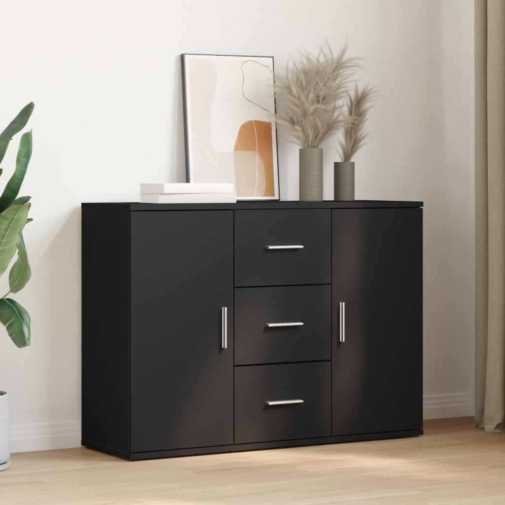 Sideboard Schwarz 90,5x29,5x65 cm Holzwerkstoff