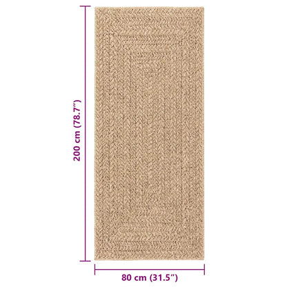 Teppich ZIZUR Beige 80x200 cm Jute-Optik Indoor und Outdoor