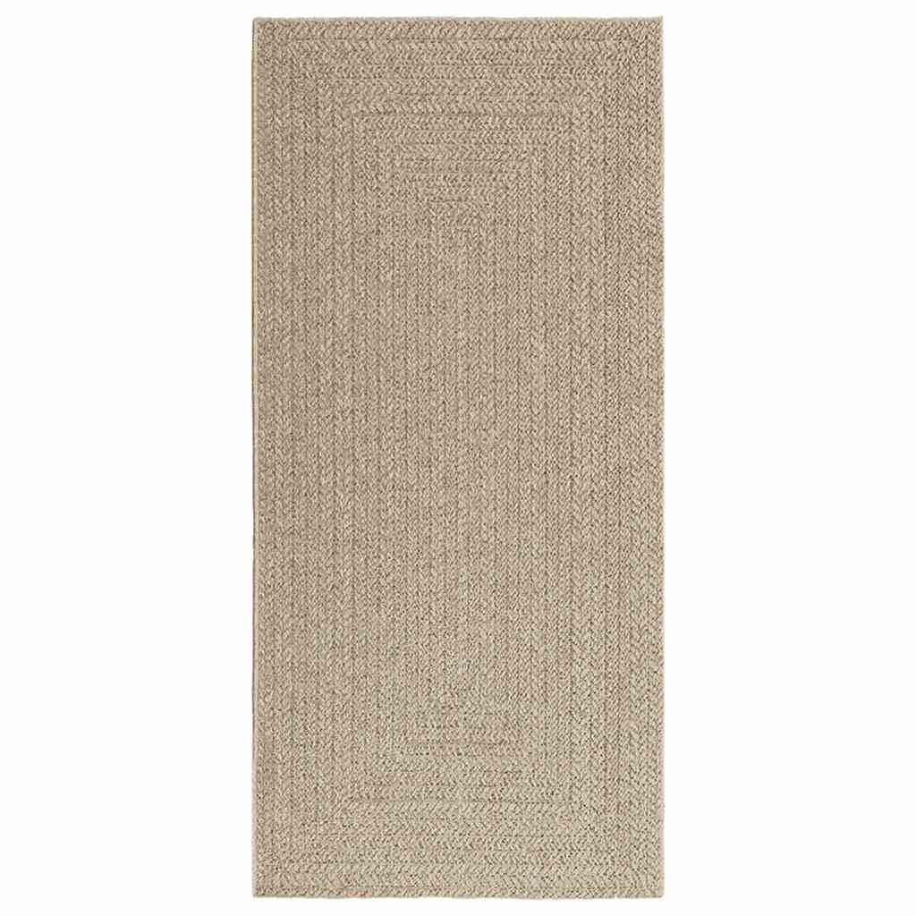 Teppich ZIZUR Beige 100x200 cm Jute-Optik Indoor und Outdoor