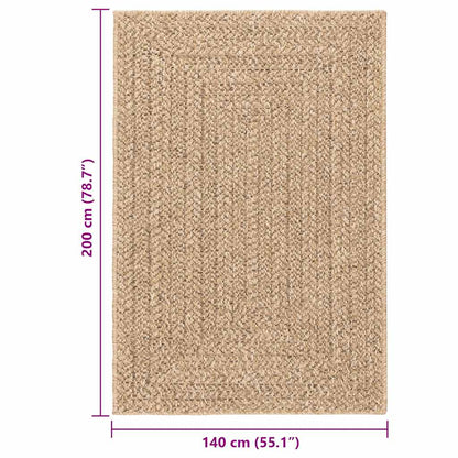 Teppich ZIZUR Beige 120x120 cm Jute-Optik Indoor und Outdoor