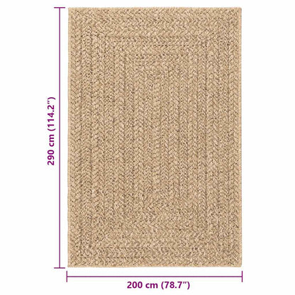 Teppich ZIZUR Beige 140x200 cm Jute-Optik Indoor und Outdoor