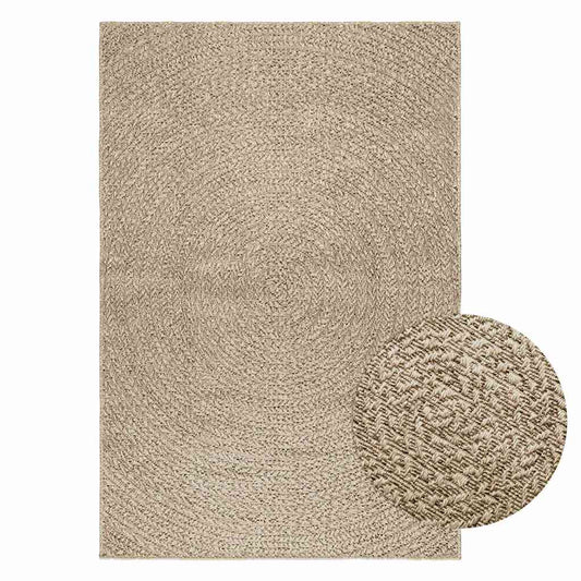 Teppich ZIZUR Beige 120x170 cm Jute-Optik Indoor und Outdoor