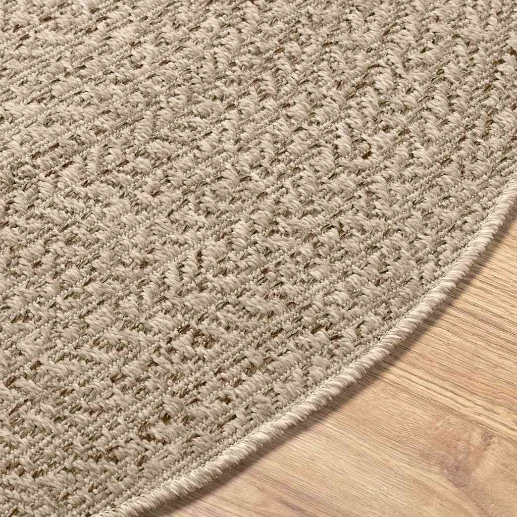 Teppich ZIZUR Beige Ø 90 cm Jute-Optik Indoor und Outdoor