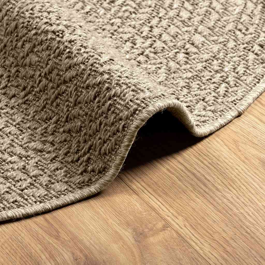 Teppich ZIZUR Beige Ø 90 cm Jute-Optik Indoor und Outdoor