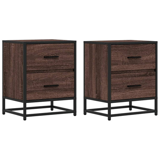 Nachttische 2 Stk. Braun Eichen-Optik 40x31x50 cm Holzwerkstoff