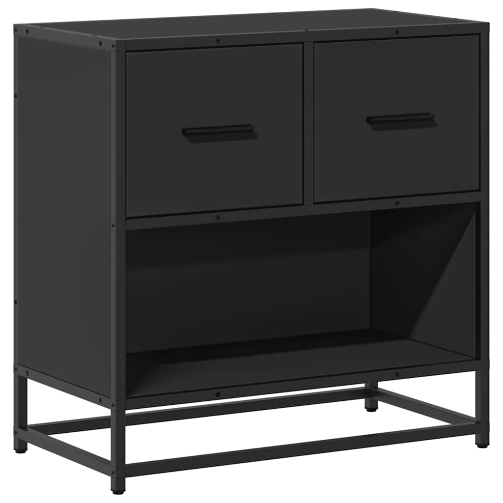 Nachttisch Schwarz 60x31x60 cm Holzwerkstoff und Metall