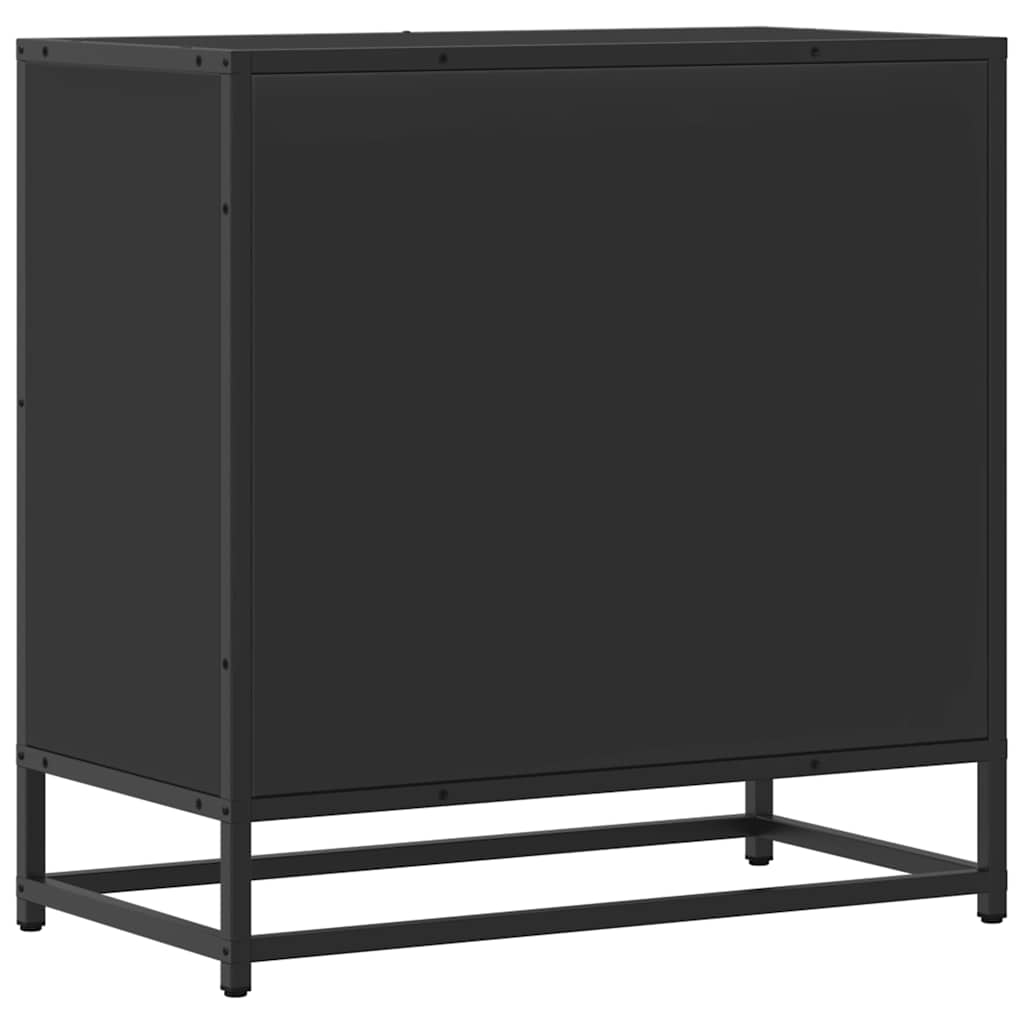 Nachttisch Schwarz 60x31x60 cm Holzwerkstoff und Metall