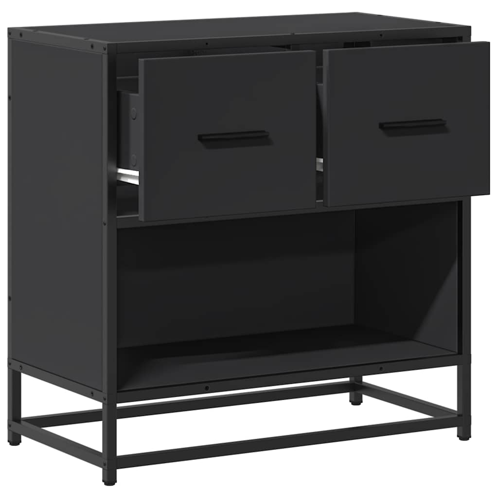 Nachttisch Schwarz 60x31x60 cm Holzwerkstoff und Metall