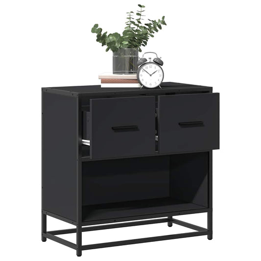 Nachttisch Schwarz 60x31x60 cm Holzwerkstoff und Metall