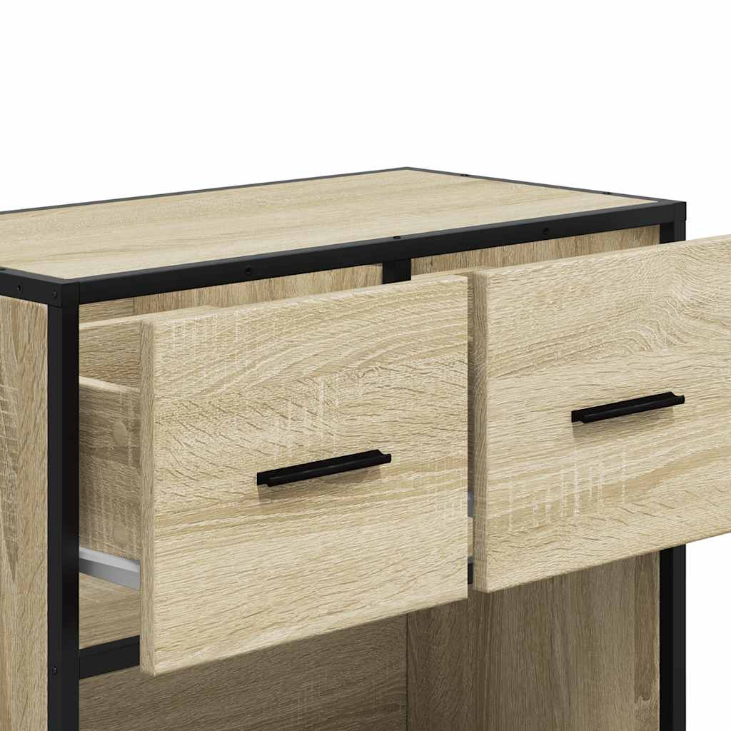 Nachttisch Sonoma-Eiche 60x31x60 cm Holzwerkstoff und Metall